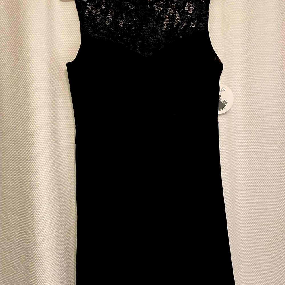 New with tags black floral laced top cocktail dress